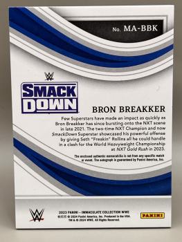 Bron Breakker Memorabilia Autographs 78/99 - 2023 Panini Immaculate WWE