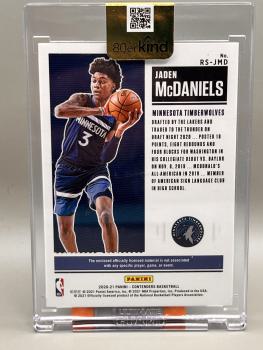 Jaden McDaniels Rookie Ticket Relic - 2021 Panini Contenders NBA