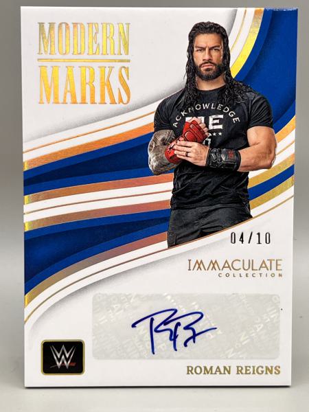 Roman Reigns Modern Marks Auto 04/10 - 2023 Panini Immaculate WWE