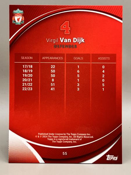 Virgil van Dijk Heroes of Today - 2024 Topps Chrome Liverpool FC